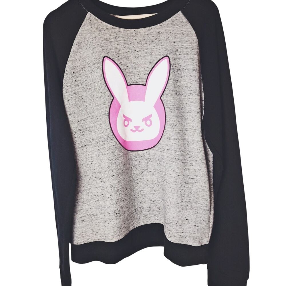 Overwatch X We Love Fine D.Va Black Grey Sweater Large